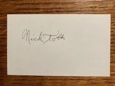 Nick Toth signed 3x5 index card, Canisius, AFL Buffalo Tigers, D. 2010