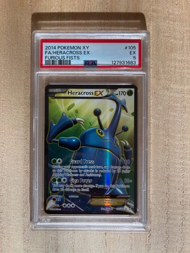 PSA 5 Heracross EX 105/111 (Full Art) Ultra Rare Furious Fists XY Pokemon