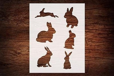 Reusable Bunny Rabbit Wall Art Stencil 8.5 x 11 - StencilAir