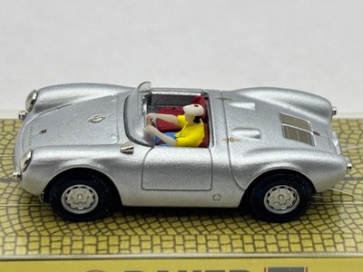 BAUER PORSCHE 550 SPYDER SILVER METALLIC HO SLOT CAR UL CHASSIS
