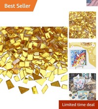 Irregular Gold Mixed Glass Mosaic Tiles 9oz - Ideal for Art and Craft Lovers