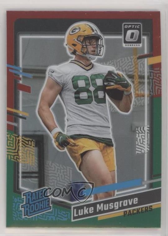 2023 Donruss Rated Rookie Optic Preview Red & Green Prizm Luke Musgrave #337 v9t