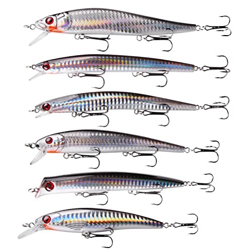  Saltwater Fishing Lures Kit, 6 Pack Assorted Surf Fishing Jerkbait Minnow  - Image 2