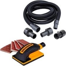 Dust Collection Hose Attachment w/ Vacuum Sanding Block Set, Hook and Loop 