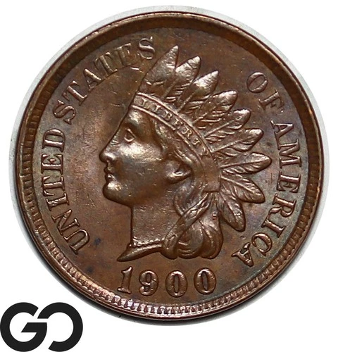 1900 Indian Head Cent Penny, Choice BU++