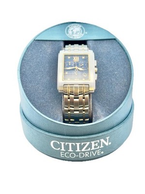 Citizen Eco-Drive Chronograph Date Blue Dial Two Tone Stainless Steel Band Watch