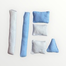 Handmade Blue Catnip Kick Stick Cat Toy Set 6