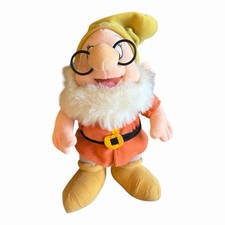 Vintage Disney Store Doc Plush 12" Snow White Seven Dwarfs Stuffed Toy Glasses