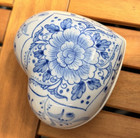 Flora Fine Bone China Blue & White Heart-Shaped Trinket Box w/ Lid — photo 2