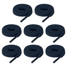 4 Pairs Flat Shoe Laces 5/16" x 50" Polyester Sneaker Shoestring, Dark Blue