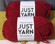 NEW PREMIER Just Yarn Worsted Acrylic 4 Weight 7 Colors 2 Skeins 200m Set of 2