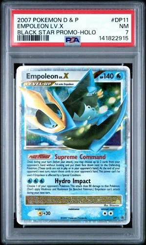 2007 POKEMON DIAMOND & PEARL BLACK STAR PROMO HOLO #DP11 EMPOLEON LV.X PSA 7