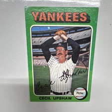 Topps 1975 Cecil Upshaw #92 New York Yankees Baseball Card Base Set MLB