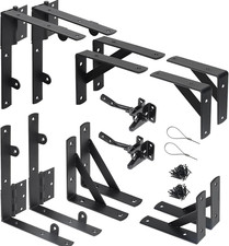 2 Sets No Sag Gate Kit Heavy Duty Corner Brace Gate Latch Wooden Fence Gate
