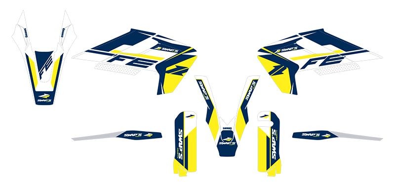 Kit décalcomanie lumière diamantée bleu Husqvarna pour restaurer un carénage abîmé