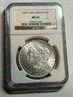 1878 7/8TF STRONG MORGAN SILVER DOLLAR NGC MS62 BLAST WHITE TOUGH VARIETY