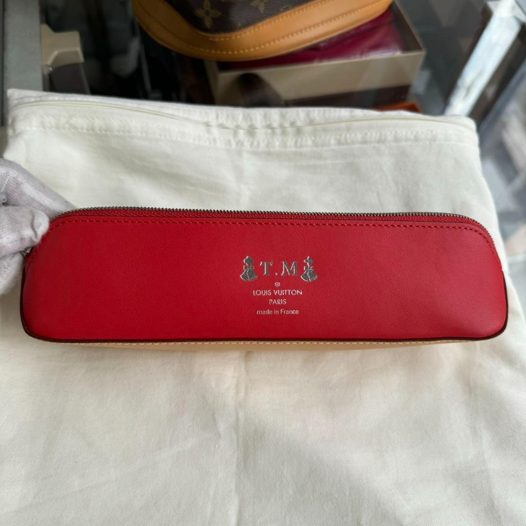 Louis Vuitton Pencil Pouch Elizabeth Monogram Red | eBay
