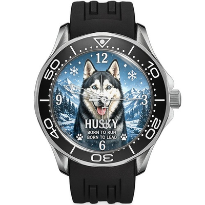 #ad Husky Dog Breed Watch Siberian Husky Gift For Dog Lover Silicone Sporty Style $66.10
