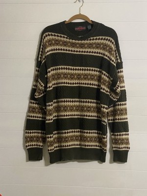 Vintage Stone Haven Sweater Men s Adult Size XLT Hemp Cotton Geometric Crewneck