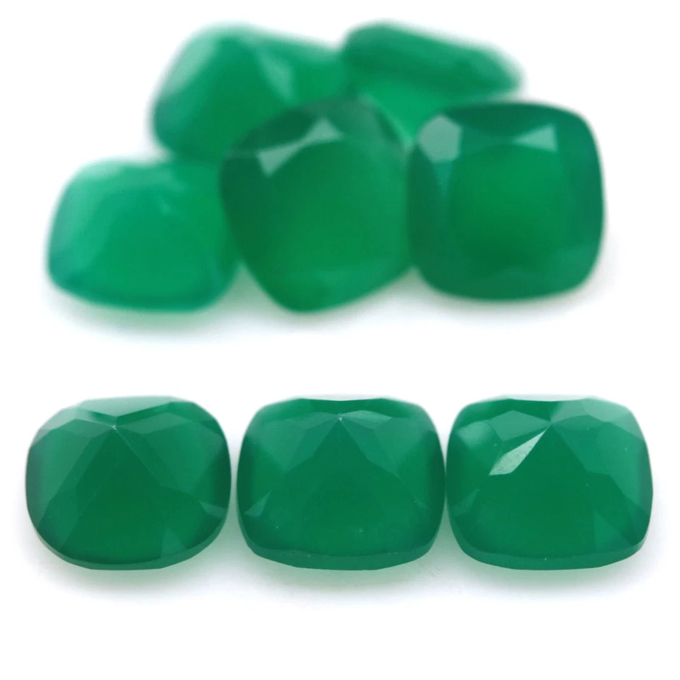 14.90 Ct. Unheated 8Pcs Green Agate Botswana Cushion - Image 3 of 4