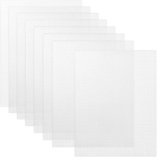 8 Pieces 7 Count Plastic Canvas Sheets, Plastic Mesh Sheet for Cross Stitch, Mak