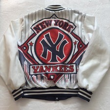 VTG Chalk Line New York Yankees Fanimation Jacket XL Button Snap Bronx Bombers