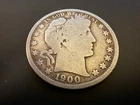 1900 BARBER HALF DOLLAR Philadelphia Mint NO MINT MARK GOOD CONDTION 90% Silver!