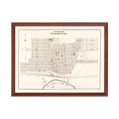 Old Map of Williston, ND 1937 - Vintage Williston North Dako