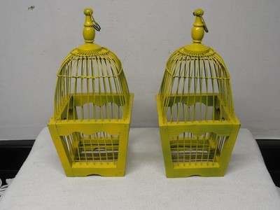 2 Decorative 12  Shabby Chic Centerpiece Accent Victorian-Style Bird Cages