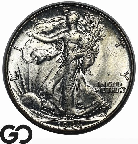 1946 Walking Liberty Half Dollar, Solid Gem BU++