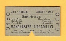 Railway Ticket ~ BR(M) 2nd Single - Hazel Grove to Manchester Piccadilly - 1963