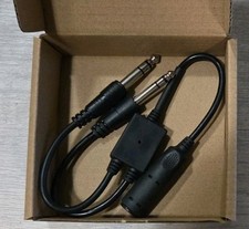 Helicopter U174 to Dual Plug General Aviation GA Headset Adapter for David Clark
