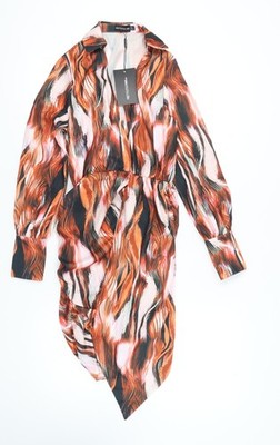 PrettyLittleThing Damen mehrfarbiges asymmetrisches Shirtkleid Größe 6