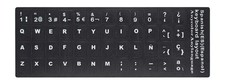 2 PCS Spanish Keyboard Stickers with Non-Transparent Black Background  White...