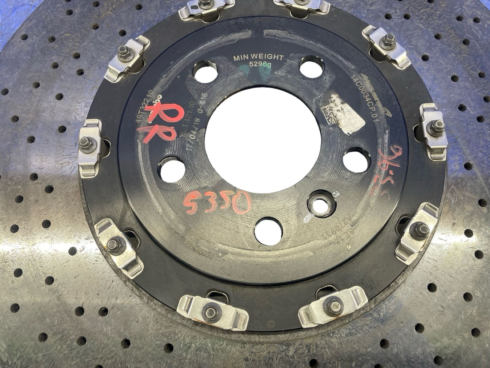 2018-2023 MCLAREN 720S RWD 4.0L REAR RIGHT BREMBO CARBON CERAMIC BRAKE ROTOR OEM