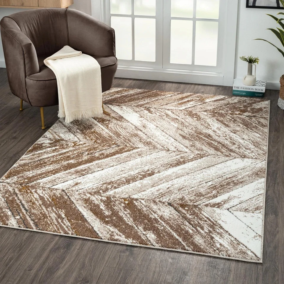 Alfombra de enrejado marroquí Luxe Weavers, alfombra sin derramamiento beige 8' x 10' Foto 3 de 4