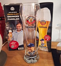 2x Erdinger Wei&szlig;bier J&uuml;rgen Klopp Fanglas Bierglas Bier & Brauerei mit OVP