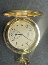 Seiko 7N07-001A Pocket Watch Hunter Case Gold Quartz Classic Edition Luxury