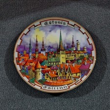Tallinn Porcelain Collector Plate Estonia Decorative Round 7in Hanging Hook