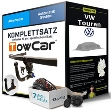 Anhängerkupplung abnehmbar für VW Touran +E-Satz (AHK+ES) PKW KIT NEU ABE