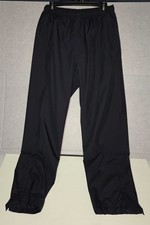 Lands End Women Jogging Pants Black Sz S 6-8 Elastic/Drawstring Zip Ankle