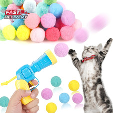 31Pcs Cat Ball Toy Launcher Gun,Cat Balls Fetch Toy,30Pcs Plush Fuzzy Balls Laun