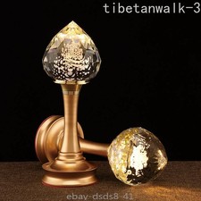 1pairs 7" IN Led Crystal Lotus Lamp Buddha Worship Light Home Buddhist Supplies