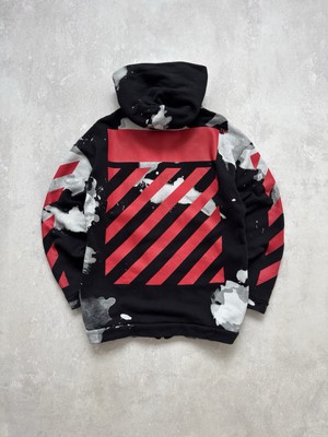 Y2K Off-White Oversized Liquid Spots All Over Zip Hoodie | eBay