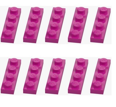 LEGO  10x Platte 1x4 Bright Reddish Violet 6037652 3710 Rosa Plate Bauplatte