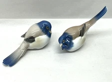 B & G Royal Copenhagen Titmouse Bird Optimist Pessimist Figurine Pair 1633 1635