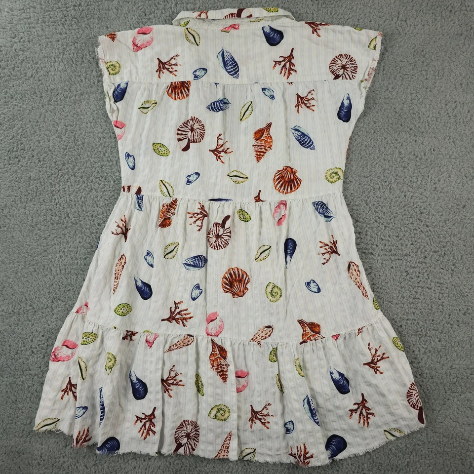 Anthropologie Shirt Dress Womens Medium Blue Striped Seashell Carolita Cut Off - Image 2 of 4