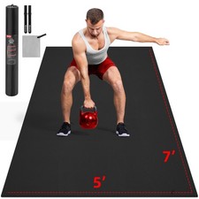 Extra Large Exercise Mat, 10'x6'/9'x6'/8'x6'/7'x5'/6'x4' 8mm Thick Workout M...