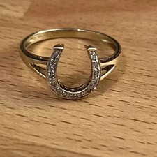 2Ct Round Cut Lab-Created Diamond Wedding Horse Shoe Ring 14K Yellow Gold Plated