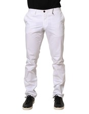 Hugo Boss White Mid Waist Skinny Chino Casual Trouser Men's Pants